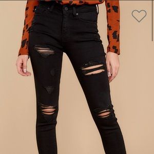 Distressed Black Jeans